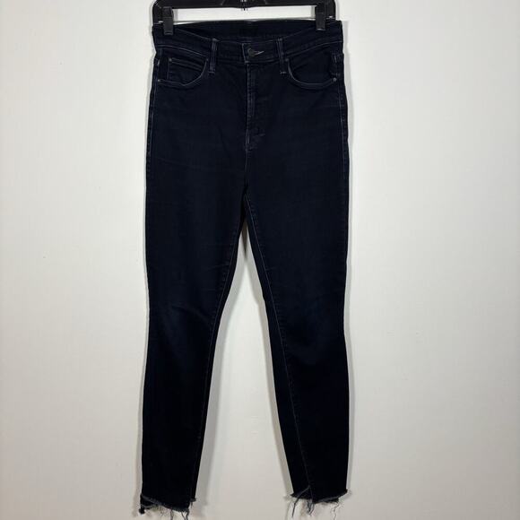 MOTHER The Stunner Zip Two Step Ankle Fray Holding Hands 28 Jeans Dark High Rise - Picture 7 of 11